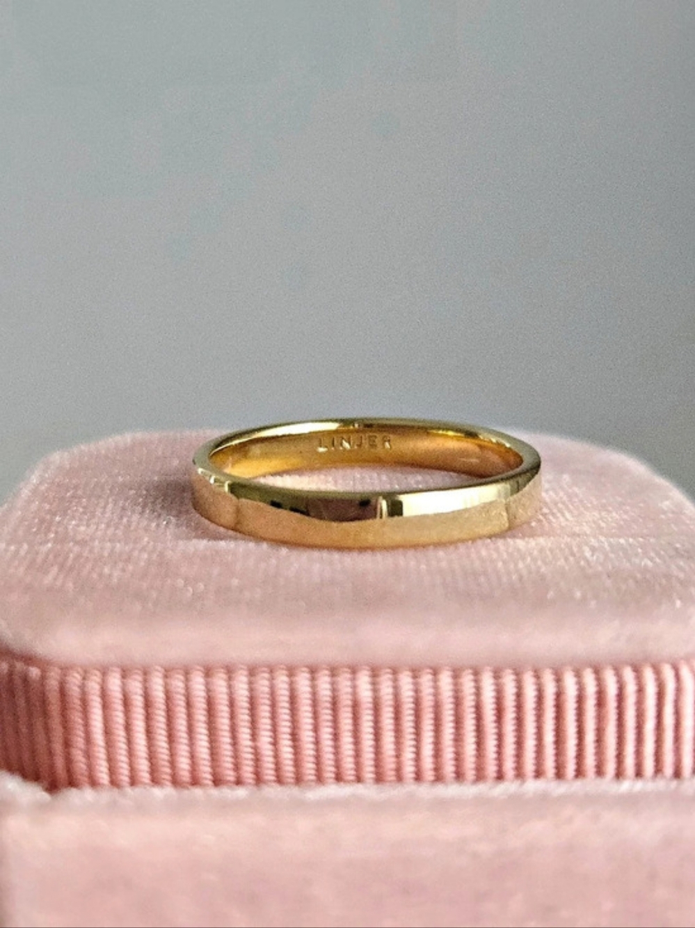 14k Gold S925 Vermeil Band Ring, Linjer Wide Ring - Paula Gold